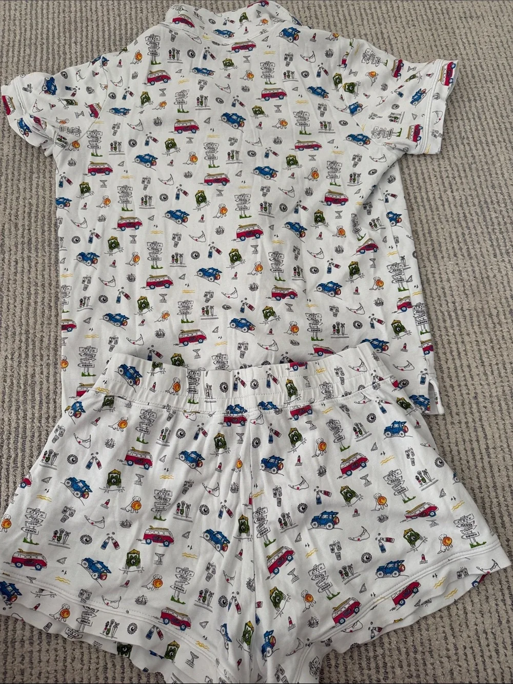 Erica Wilson xs Nantucket  White Printed Short Pajama Set -